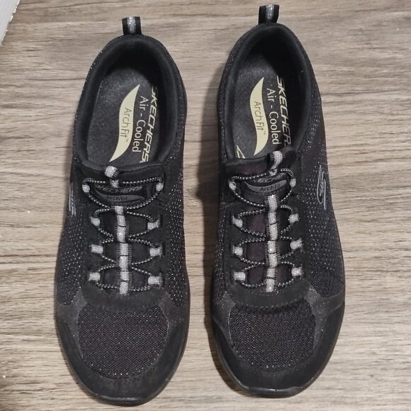 Skechers Arch Fit Refine - Her Best sneakers women's size 7.5 black mesh - Picture 4 of 13
